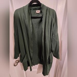 Pact Women's Green Cardigan Sweater